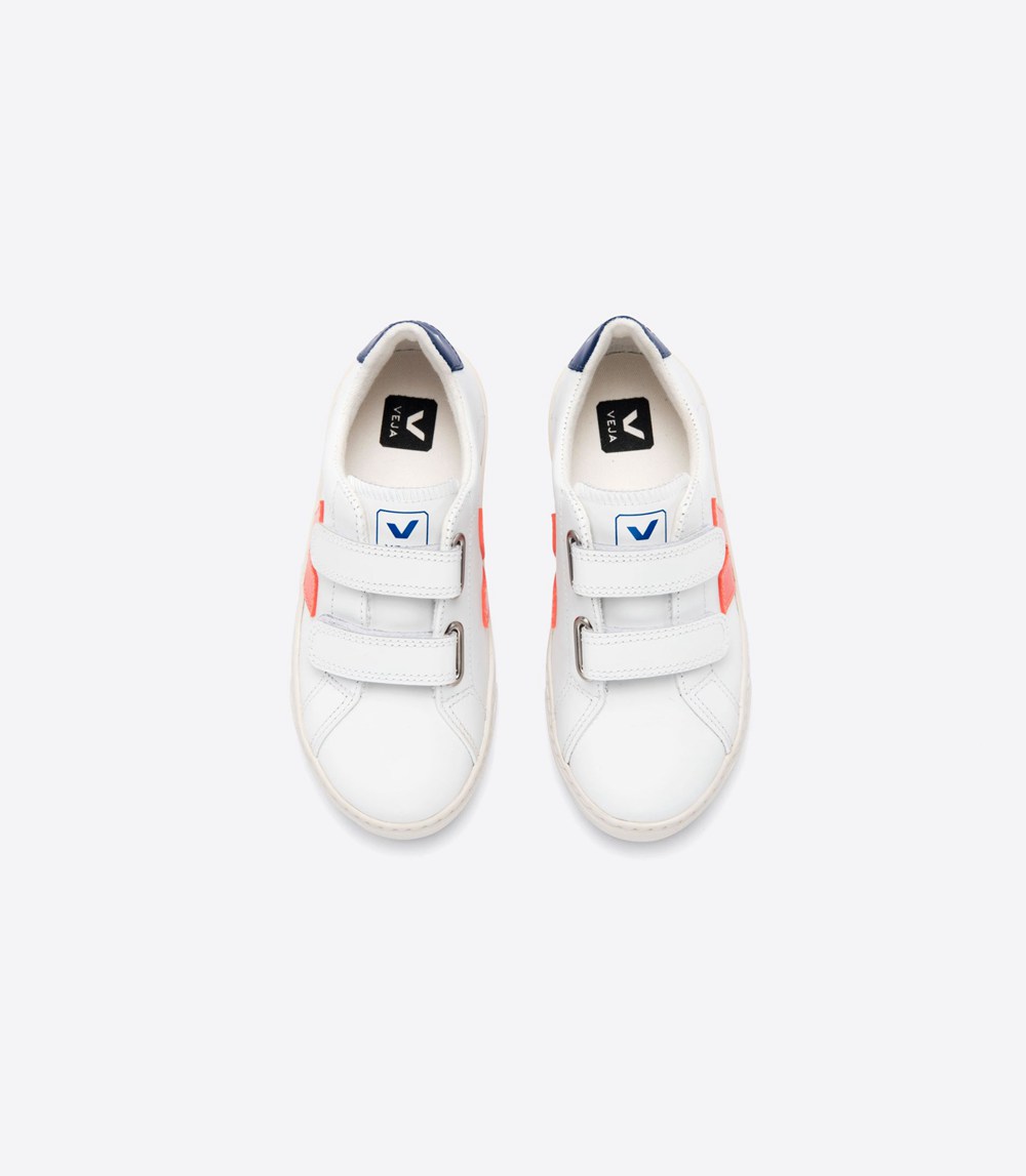 Veja Sneakers Barn - Esplar Velcro Läder - Vita - 714623-BSJ